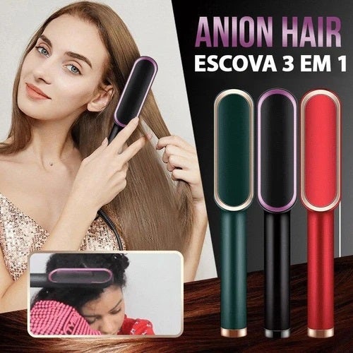 Escova Alisadora 3 em 1 -Anion Hair ®