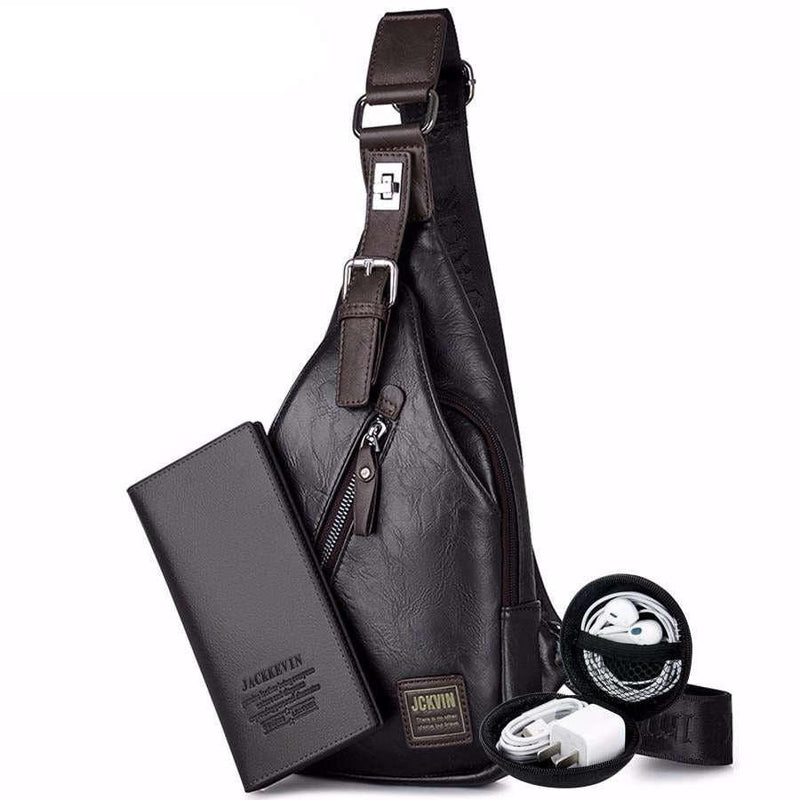 Bolsa De Ombro Pochete Masculina + Carteira Premium Grátis